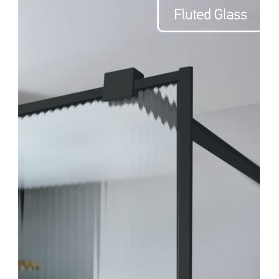 Διαχωριστικό Ντους Devon Iwis Fluted Walk In 80cm Χ 200cm Black Matt